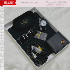 কটন শার্ট  ৫ পিস কম্বো-Black