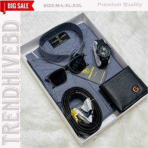 কটন শার্ট  ৫ পিস কম্বো-GRAY